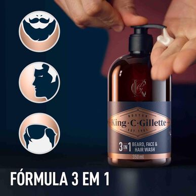 Gillette King C Parran ja Kasvojen Puhdistusgeeli 350 ml