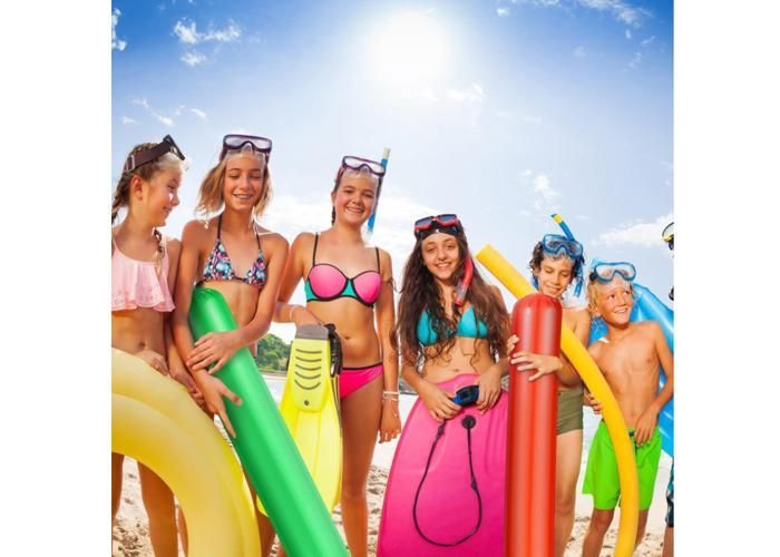 2 Pieces Inflatable Pool Noodles, 105 cm Inflatable Pool Noodles, Swimming Noodles for Pool, Pool Noodles, Yellow, Green