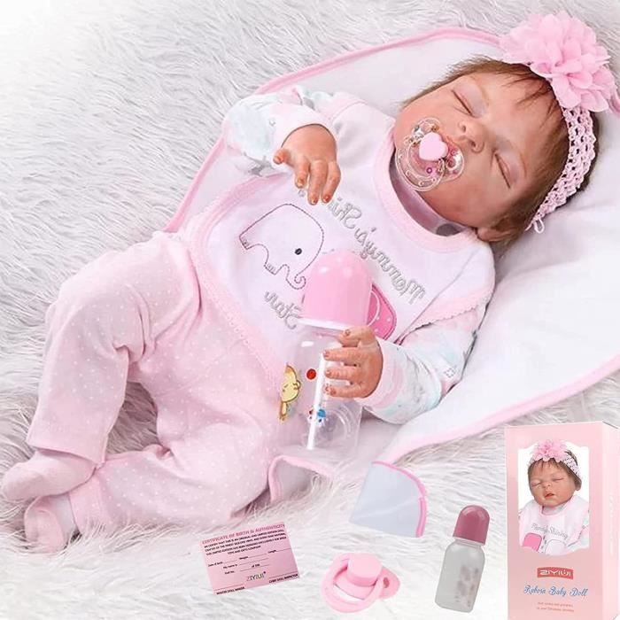 Bambola Reborn - CHICHENG - 57 cm - Silicone morbido - Occhi chiusi - Giocattolo per bambina