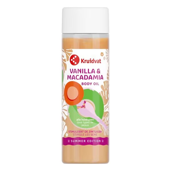 Telový olej Kruidvat Vanilka a makadam 150 ml