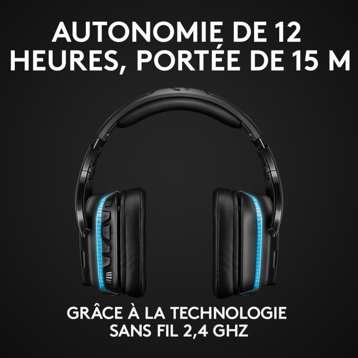 Logitech G draadloze gamingheadset - G935 LIGHTSYNC - 7.1 surround sound - opklapbare microfoon - voor pc/Mac/PS4/Nintendo Switch - zwart
