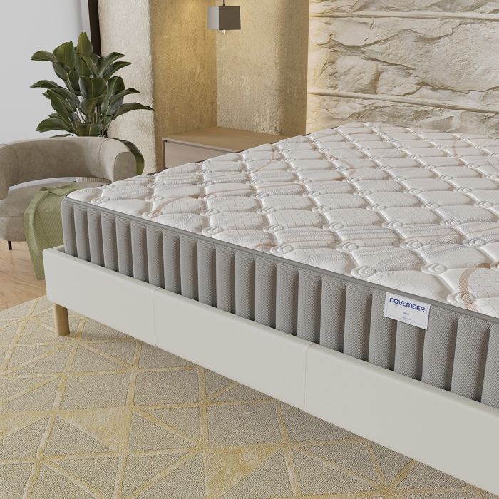 Matras + Bedbodem (160 x 200 cm) - Sirius Natuurlijk Latex Matras 16 cm + Stabiele & Robuuste Houten Bedbodem, Witte Stoffen Hoes