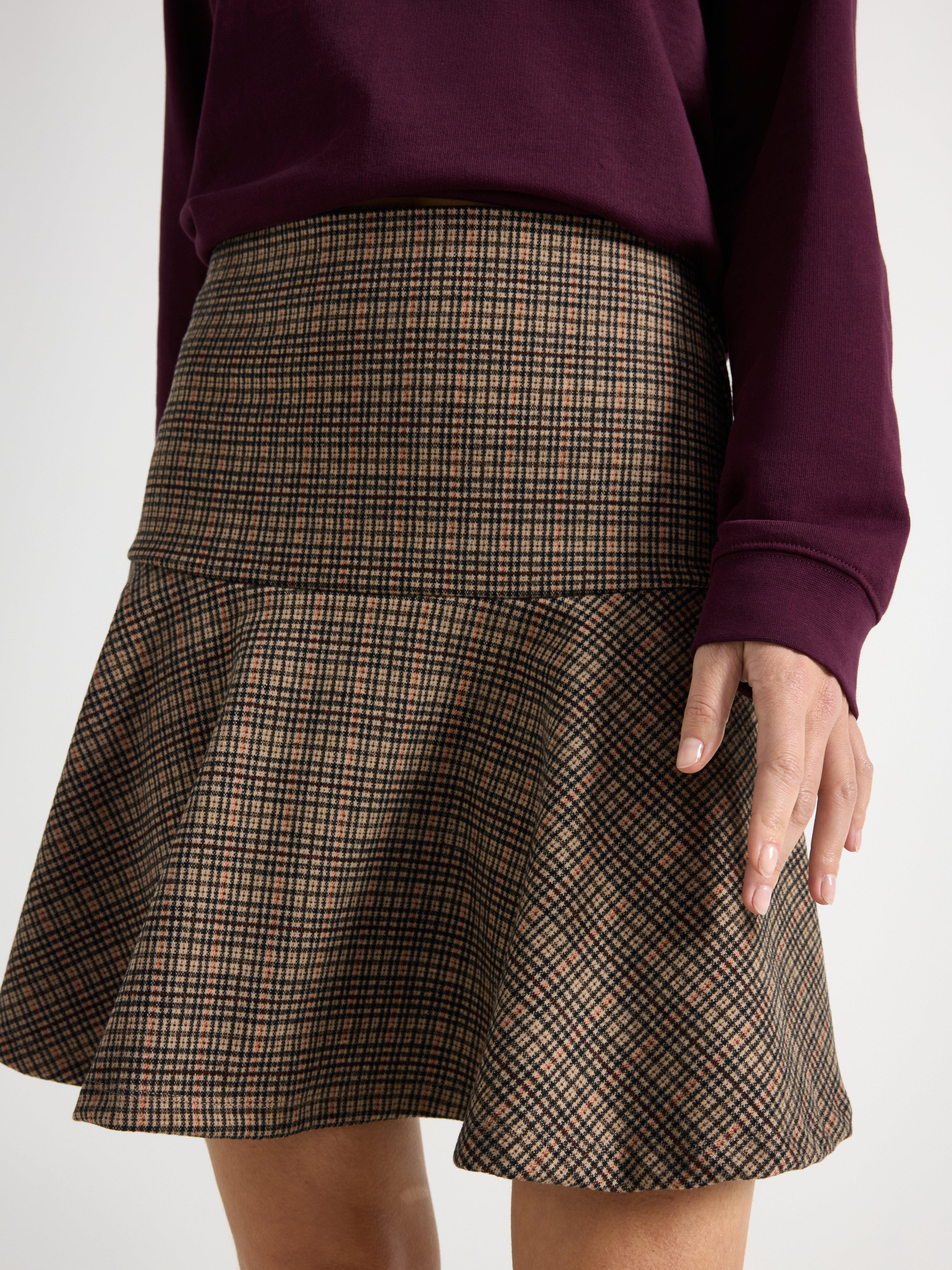Minifalda a cuadros color beige
