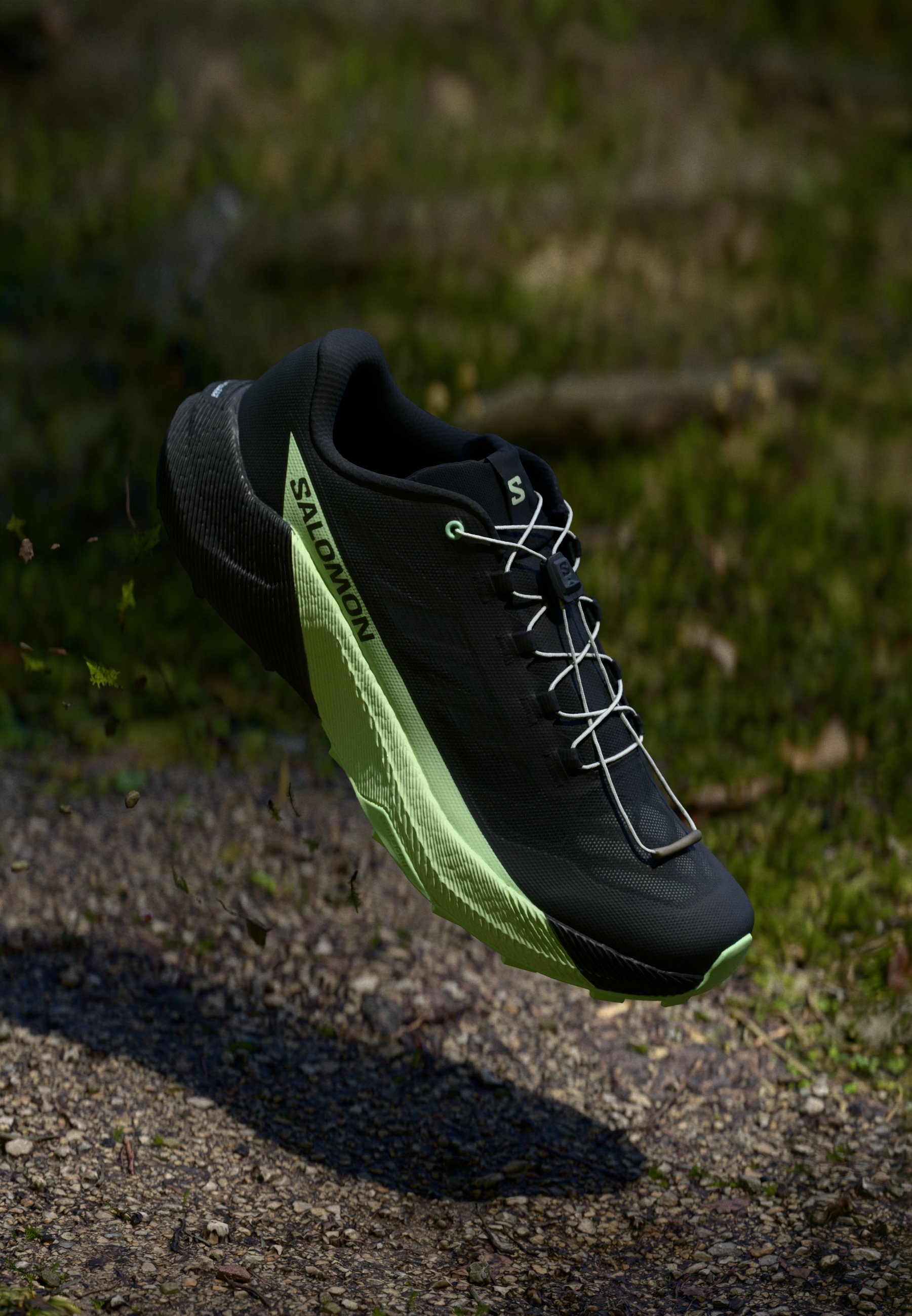 Salomon PULSAR - Trailrunning schoenen - zwart/patina groen