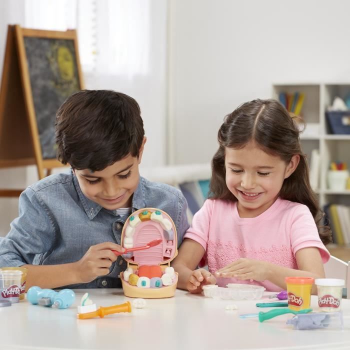 Clinica dentistica per bambini Play-Doh, 8 barattoli di pasta modellabile atossica, Play-Doh classico, età 3+
