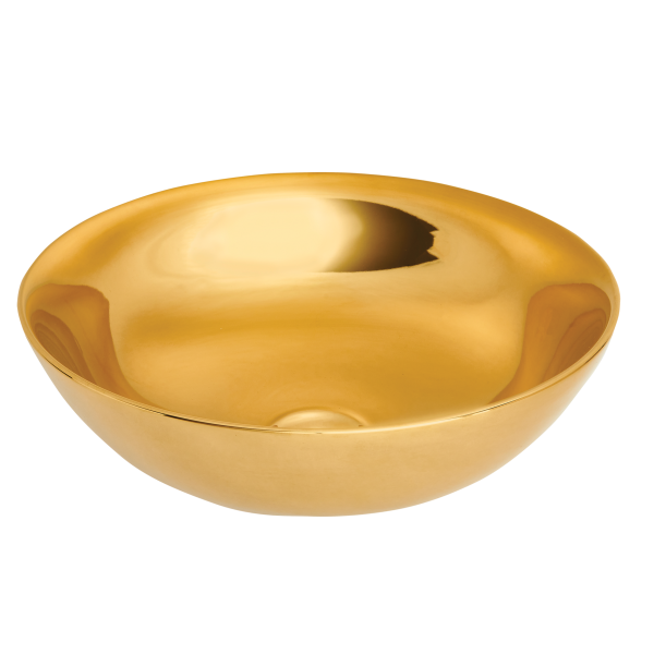 Umywalka nablatowa Tinos Invena Trend 39,5cm, złota połysk