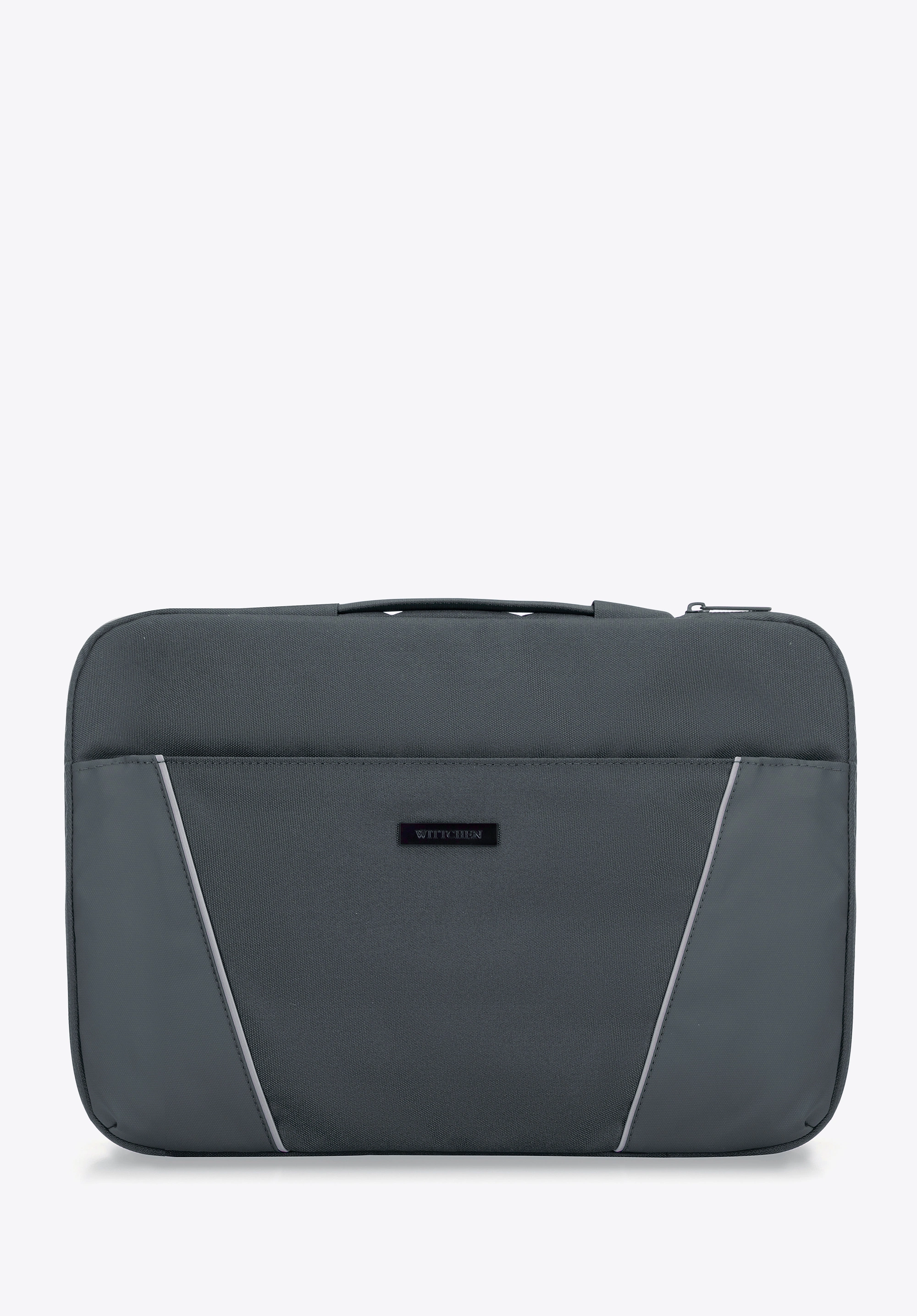 Pokrowiec na laptopa 15'' z ukośnymi przeszyciami szary