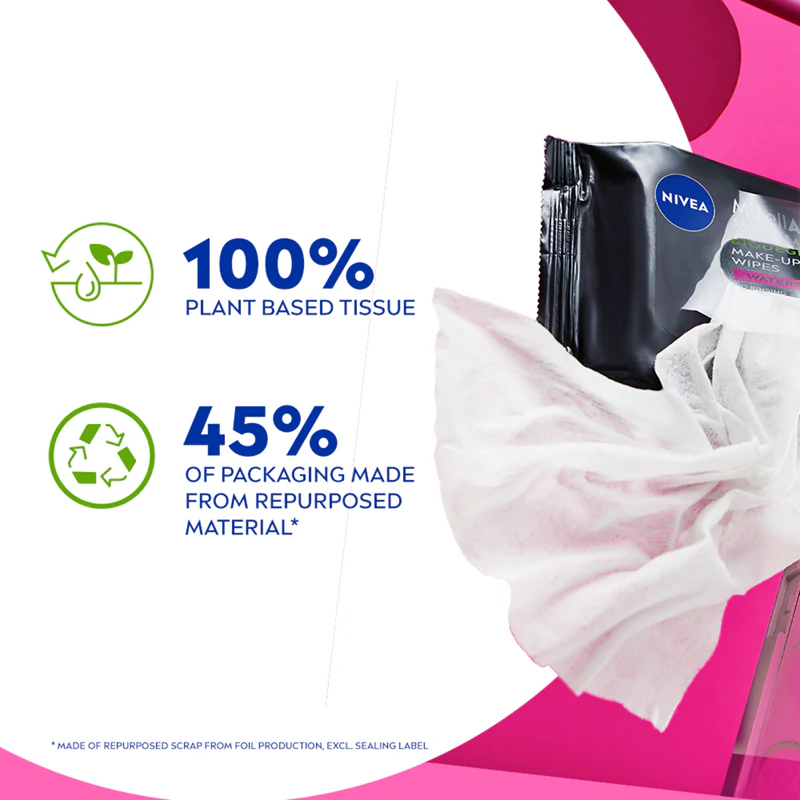 Lenços removedores de maquiagem NIVEA Micellar Waterproof Mineral