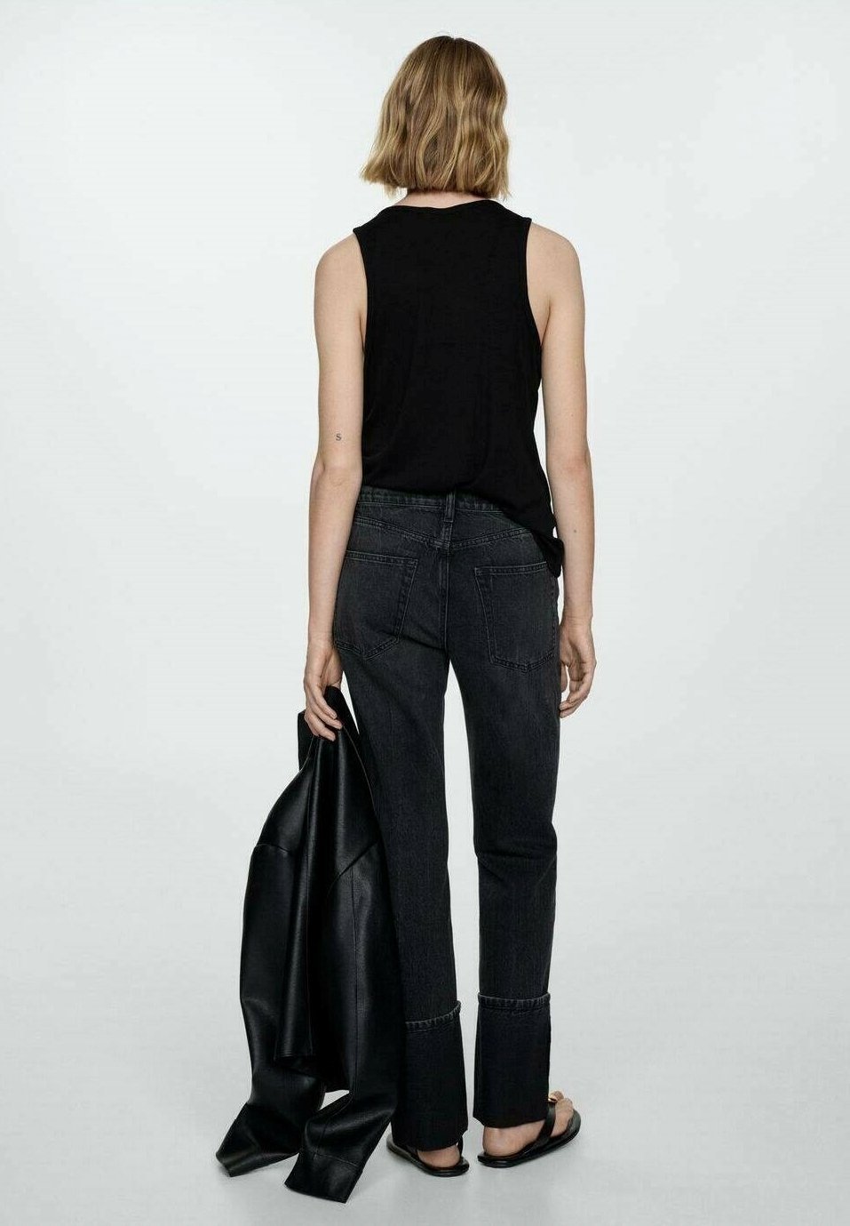 Mango jeans met rechte pijpen - zwarte denim