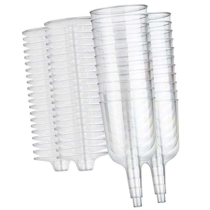 60 copas de vino de plástico transparente reciclables - Vasos irrompibles - Vasos desechables y reutilizables