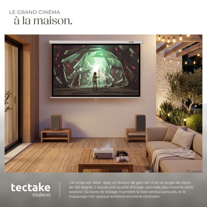 TECTAKE - Pantalla de proyección Cinema 72