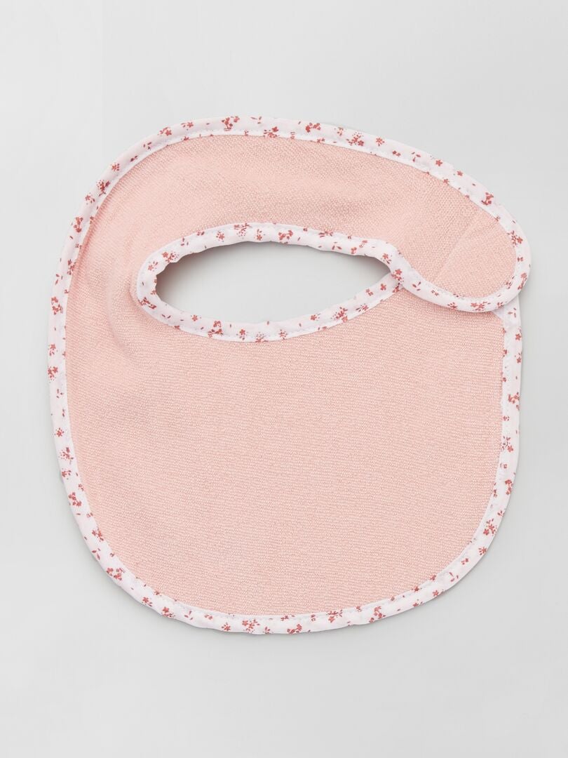 Set van 7 badstof slabbetjes met afscheurranden - ROZE