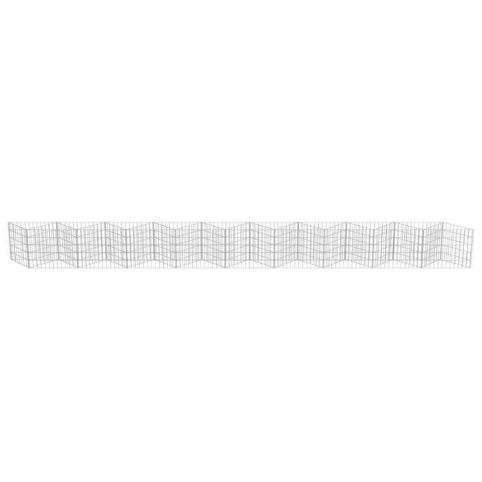 Mur de gabion - vidaXL - 630 x 30 x 50 cm - Acier galvanisé - Argenté - Rectangulaire