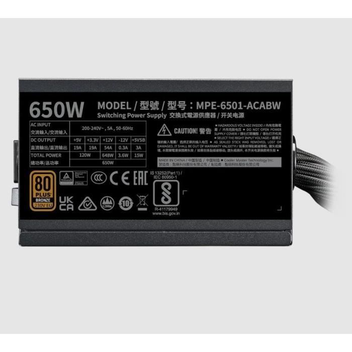 COOLER MASTER - MWE 650W V2 ATX 3.1 - PC-Netzteil - 650 W