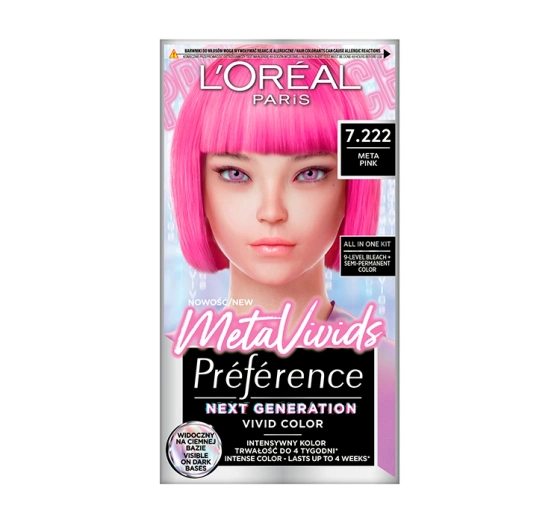 L'Oréal Paris Preference Metavivid farba do włosów 7.222 Meta Pink