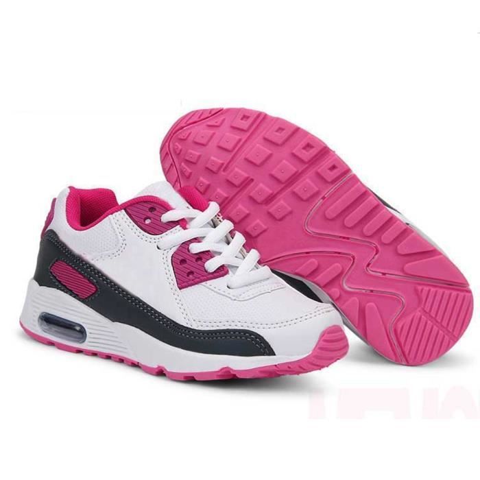 Zapatillas infantiles - MOBIGARLAN - Zapatillas deportivas nuevas - Blancas - Unisex - Con cordones - Sintéticas XH476