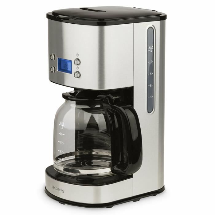 Cafetière filtre programmable H.KOENIG MG30 - 12-20 tasses - Gris - Arrêt automatique