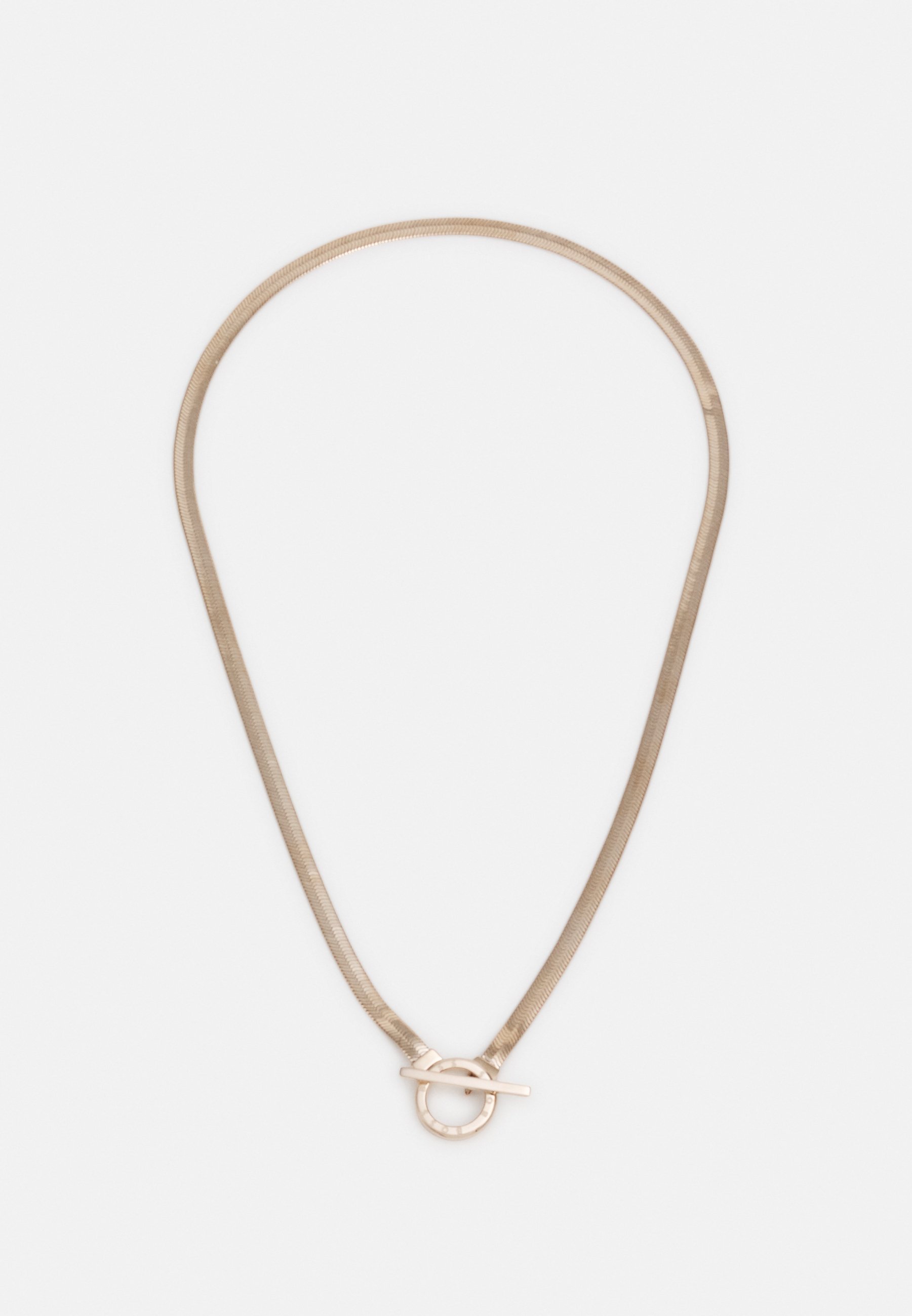BOSS KETTING MET RING EN GEGRAVEERD LOGO - Halsketting - roségoudkleurig