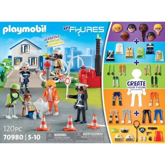 PLAYMOBIL - My Figures: Secouristes - Multicolore - 120 pièces - A partir de 5 ans