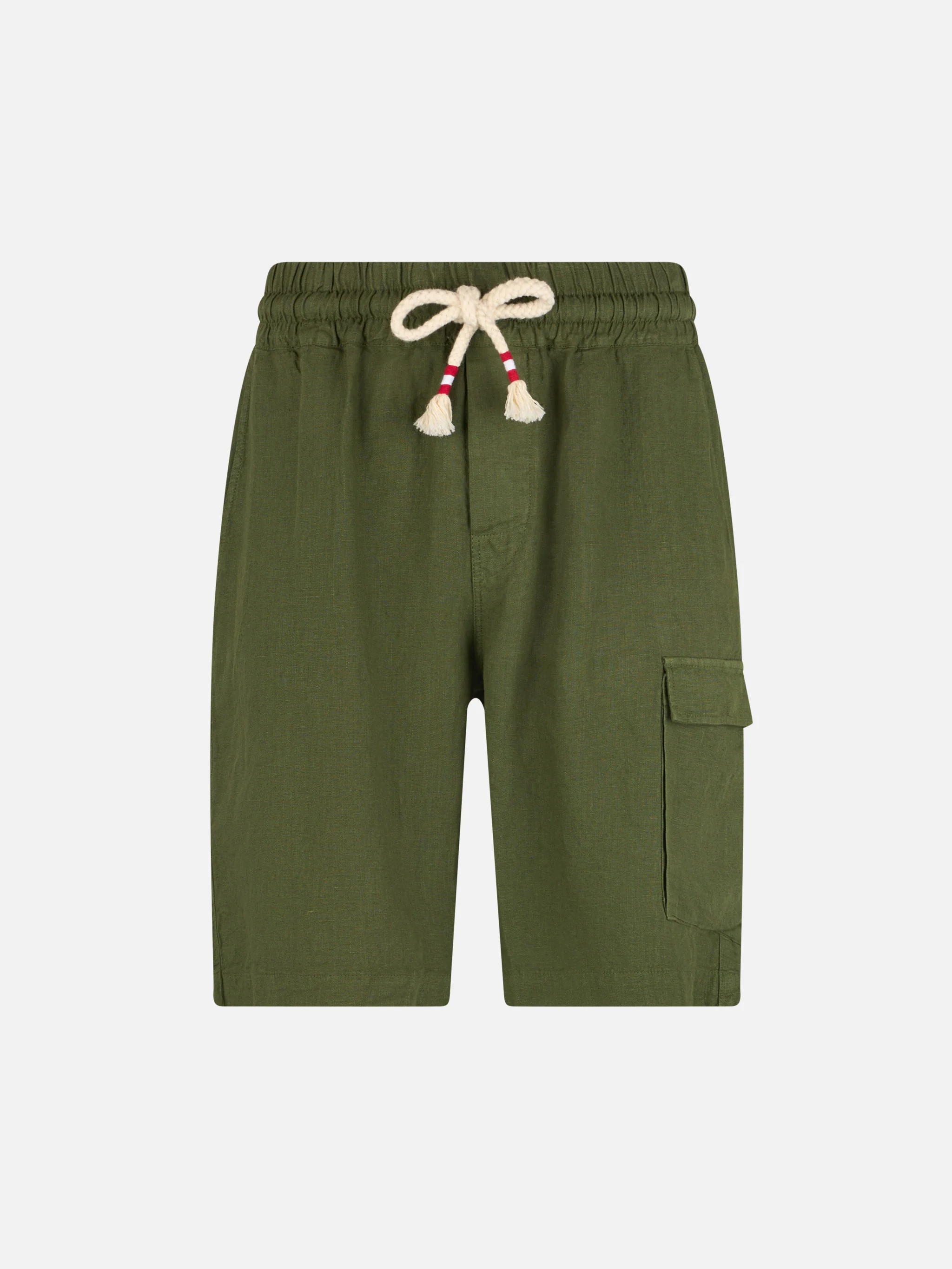 Marseille legergroene linnen Bermudashorts voor heren