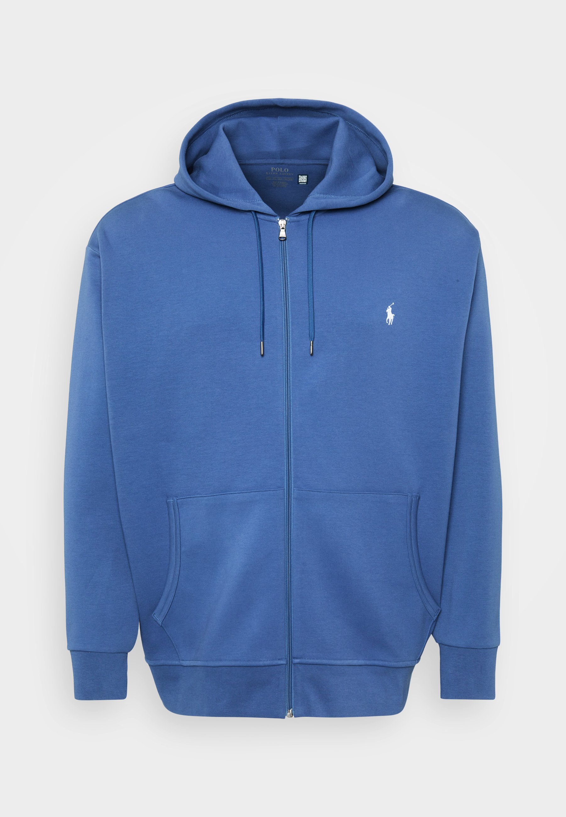 Felpa con cappuccio e zip intera Polo Ralph Lauren Big & Tall in doppia maglia - blu terra