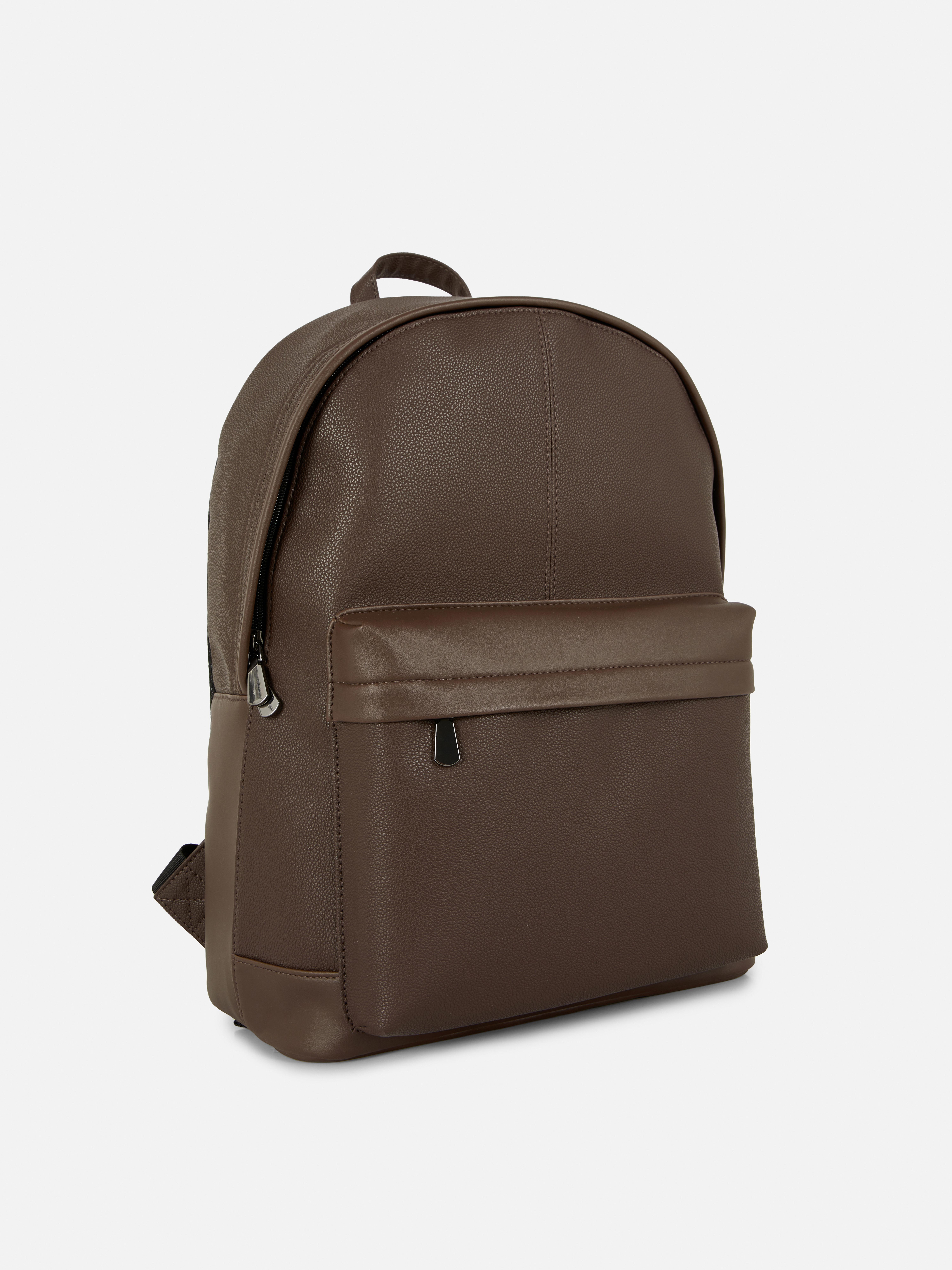 Rucsac din piele ecologică Rucsac cu buzunar exterior, fermoar sigur și bretele căptușite