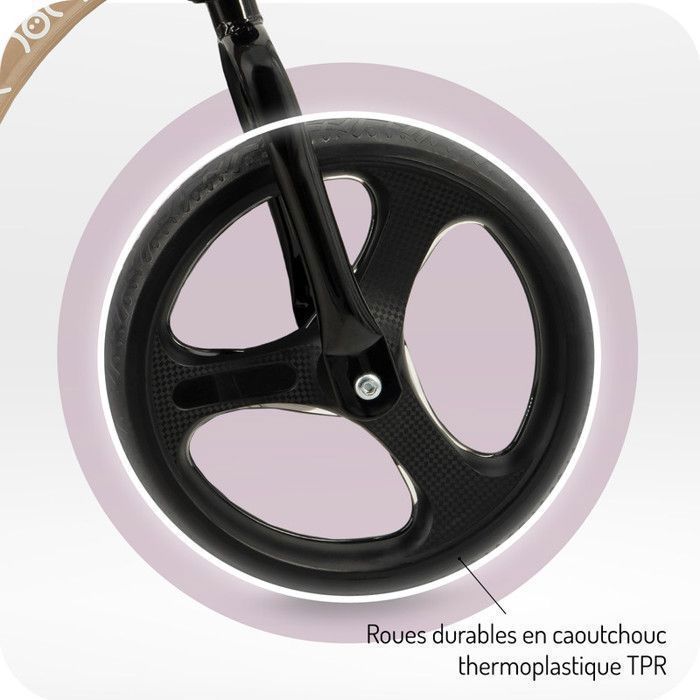Loopfiets - MOMI - ISOKA - 25 cm LED - Verstelbaar zonder gereedschap - 2+ jaar - Beige