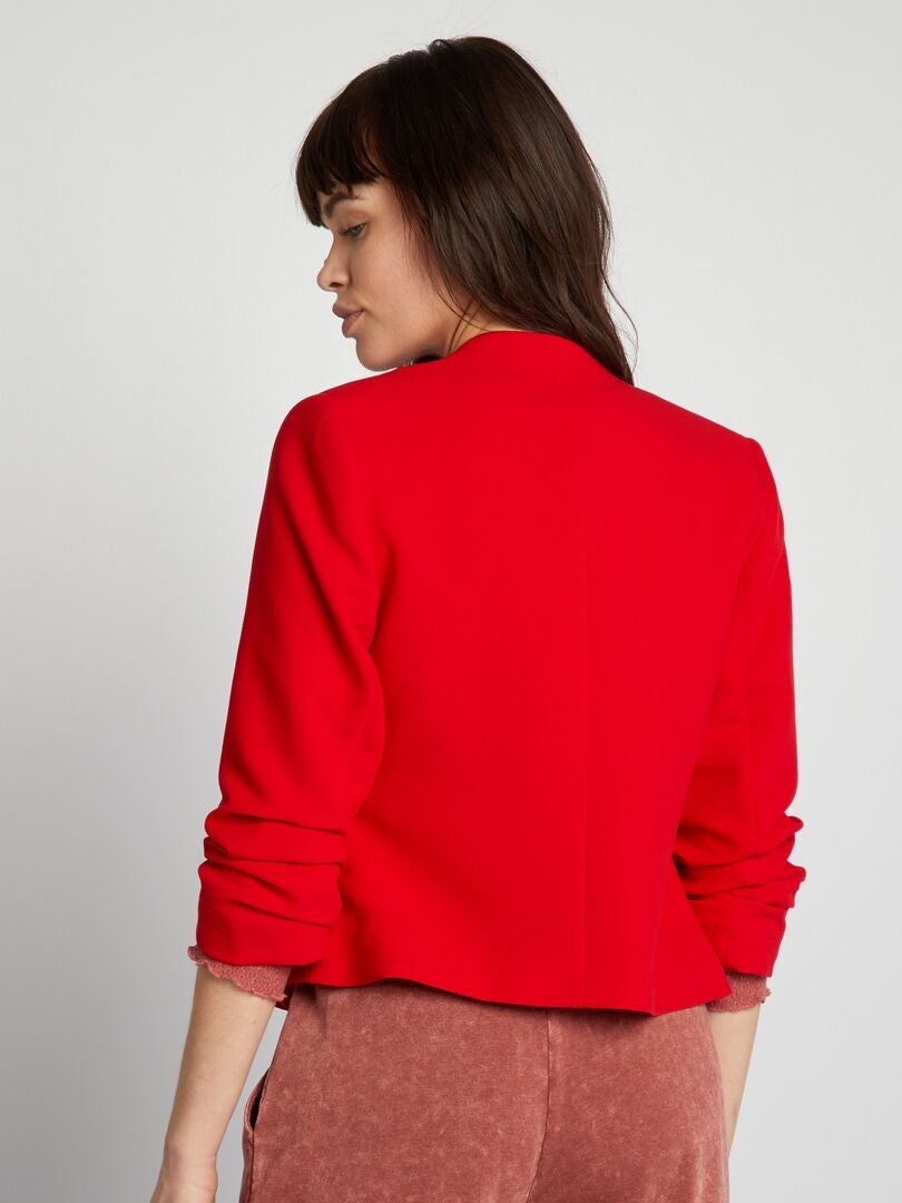Jaqueta curta estilo blazer - VERMELHA