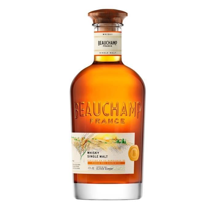 BEAUCHAMP - Whisky Single Malt - Whisky Français Beauchamp - Origine : 100 % France - 46 % Alcool - Bouteille 70 cl