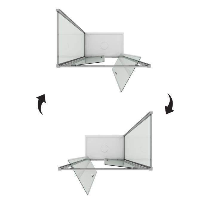 Shower Enclosure - Sintesi Duo - 90x90 - Grey - Glass - Square
