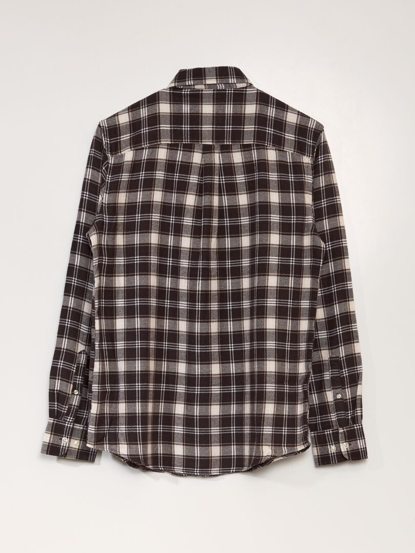Camisa de cuadros rectos - MARRÓN