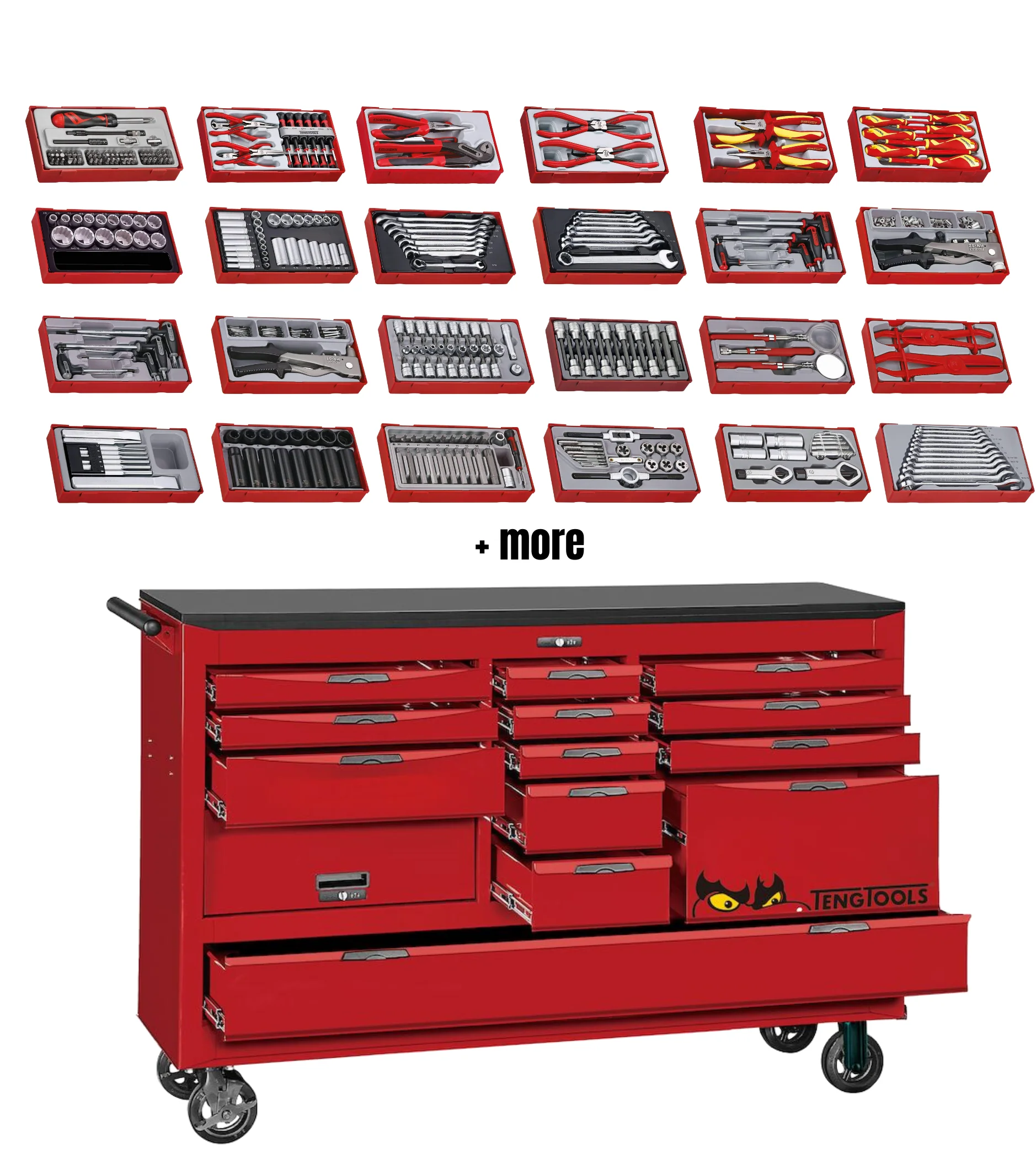 Teng Tools 756-delige 67 inch brede Juggernaut originele gereedschapskit-TCW813UNBK-KIT1