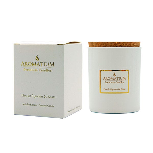 Premium svijeće Pamučni cvijet i ruže | 140 g