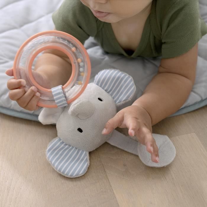 INGENUITY Tapis d'éveil réversible  bébé évolutif - Loamy™ -  pliable, arche de jeu en bois amovible, 5 jouets,cadeau bébé