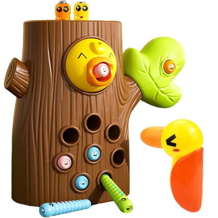 Jeu Magnétique Oiseau & Ver de Terre Montessori - Jouet Éducatif Motricité Fine Enfant 2 Ans, Cadeau Fille Garçon