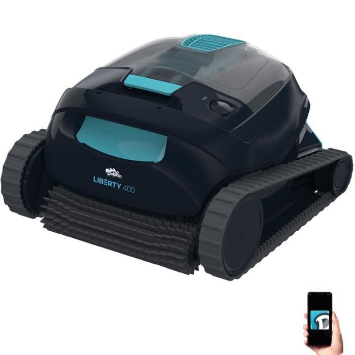 Robot piscine sans fil Dolphin Liberty 400 connecté- recharge par induction pour piscines jusqu'à 10x5m