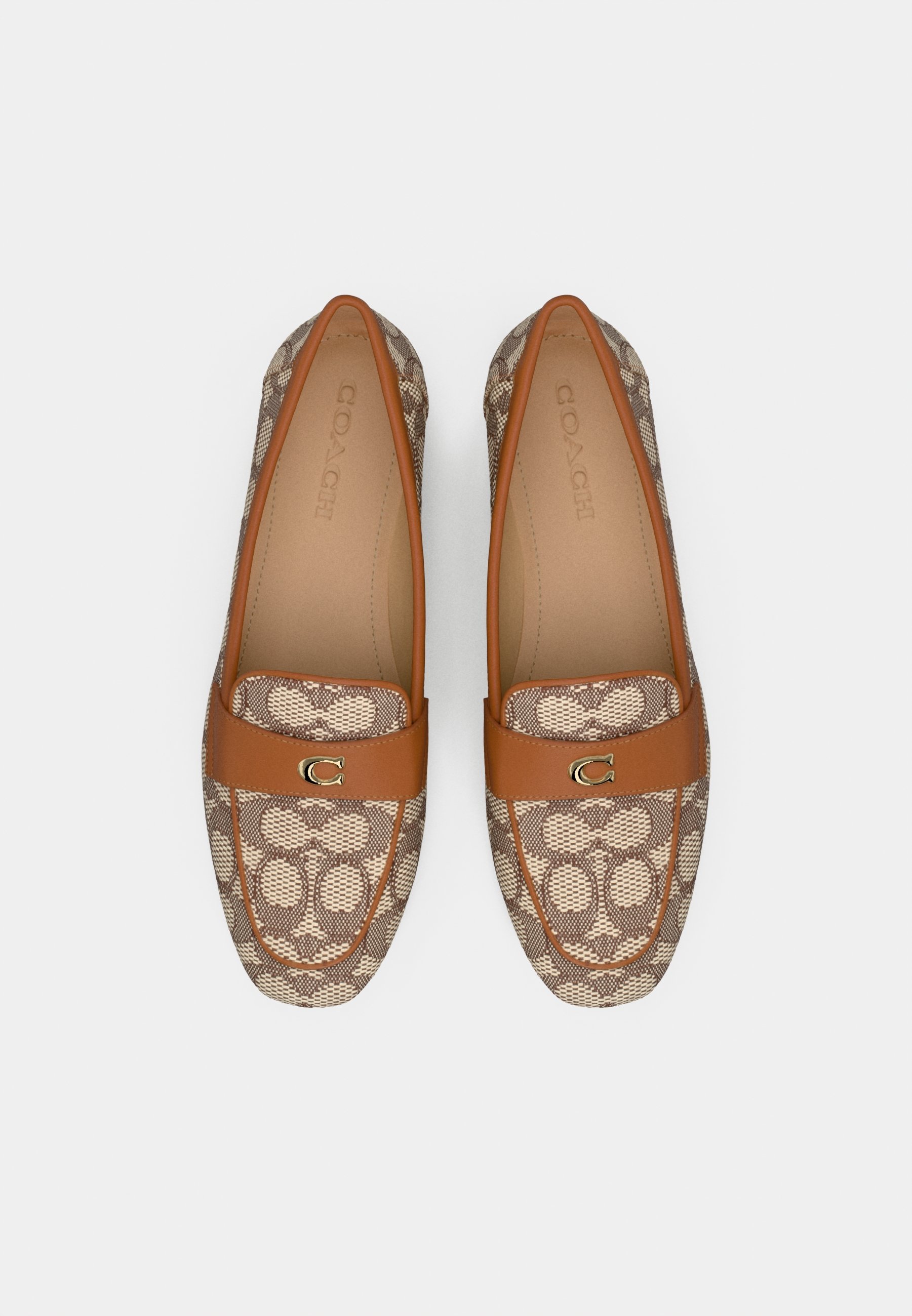 COACH SCULPTED C SIGNATURE LOAFERS - Įmaunami bateliai - kakavos/poliruoto gintaro spalvos
