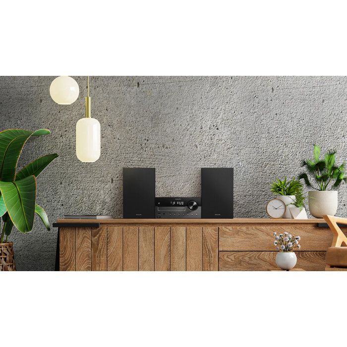 Philips TAM4505M2/12 Microsistema Hi-Fi 80W con Bluetooth, DAB+, CD, USB - Nero/Grigio