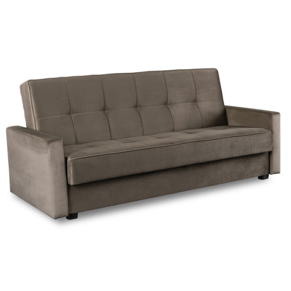 Sofa Kanapa Rozkładana z Funkcją Spania Wersalka Dwuosobowa Beżowa ALUNA