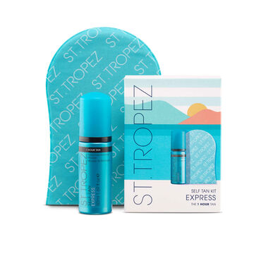 Komplet za porjavitev St. Tropez Seft Tan Mini Express Darilni set za 1-urno porjavitev Bronzirajoča pena Express z rokavico 50 ml 50 ml