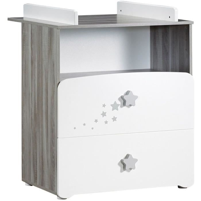 Conjunto de dormitorio infantil Nao Trio: cuna de 120x60 cm, cambiador y armario - Babyprice - Blanco
