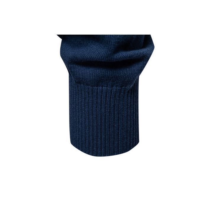 Jersey de hombre de algodón elástico con cuello redondo y corte ajustado - Azul