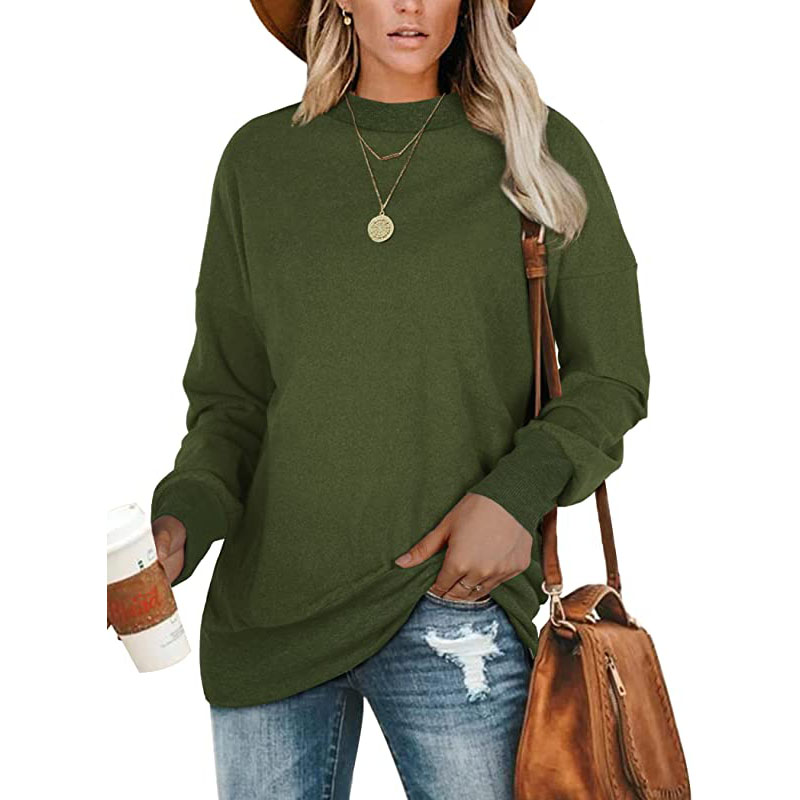 Sweat-shirts à col rond Geifa pour femmes, pulls oversize, chemises à manches longues, tuniques à porter avec des leggings