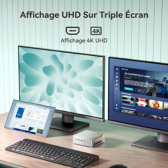 NiPoGi-Mini PC Gamer Ιntel Core i5-14450HX 4,80 GHz,16 Go DDR4 RAM 512 Go SSD Ordinateur de Bureau,Windows 11 Pro ·WiFi 6·BT5.2