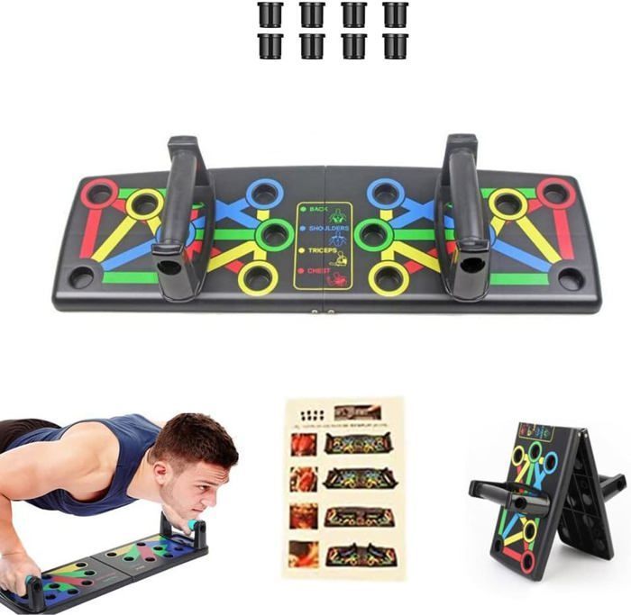 Tabla de flexiones 22 en 1 - Plegable - Entrenamiento muscular - Diseño ergonómico - Colores específicos