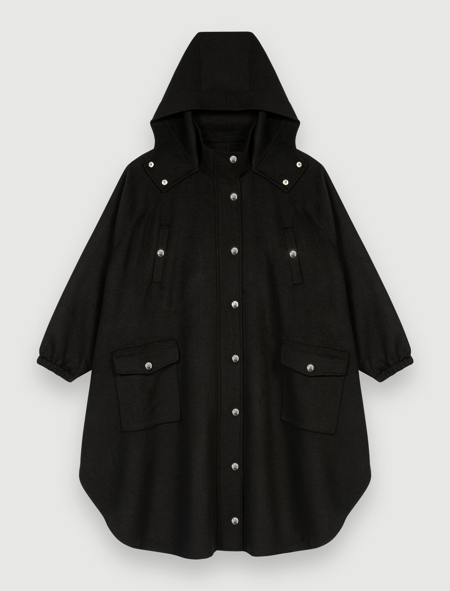 Palton reversibil supradimensionat - Negru