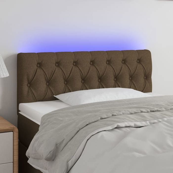 vidaXL LED Headboard Bedroom Furniture Single Bed Accessory Interior Bed Frame Headboard Dark Brown 3121933