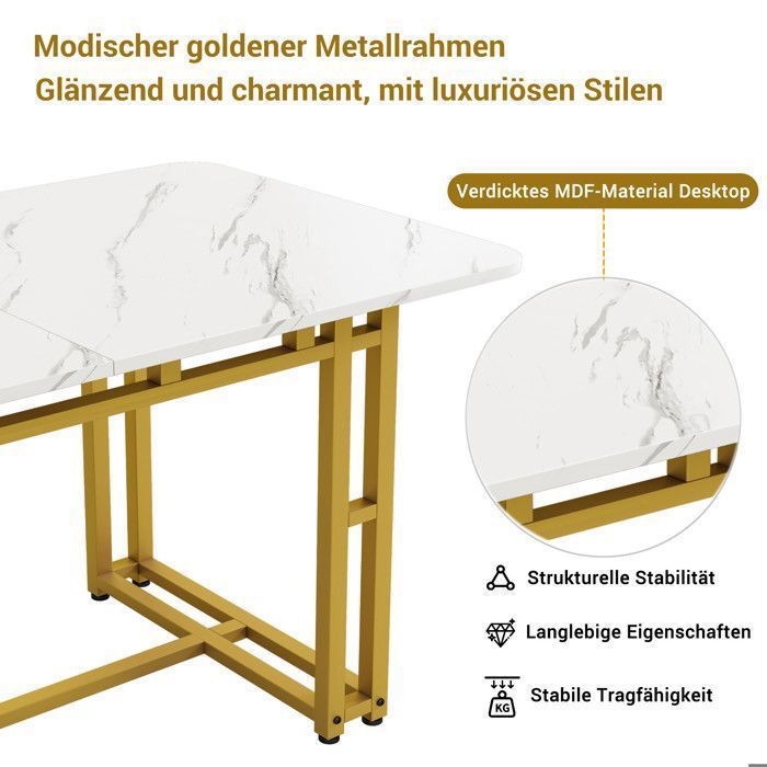 Juego de mesa de comedor de 120 × 70 cm con 4 sillas - Juego moderno de mesa y sillas para cocina/sala de estar - Sillas de terciopelo negro