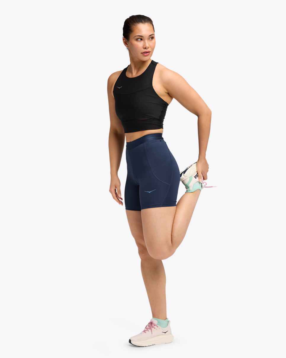 HOKA Pantaloni scurți Novafly tricotați de 6 inci, albastru închis