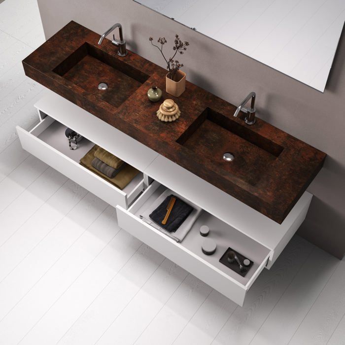 7-piece bathroom set ASTRA corten-White